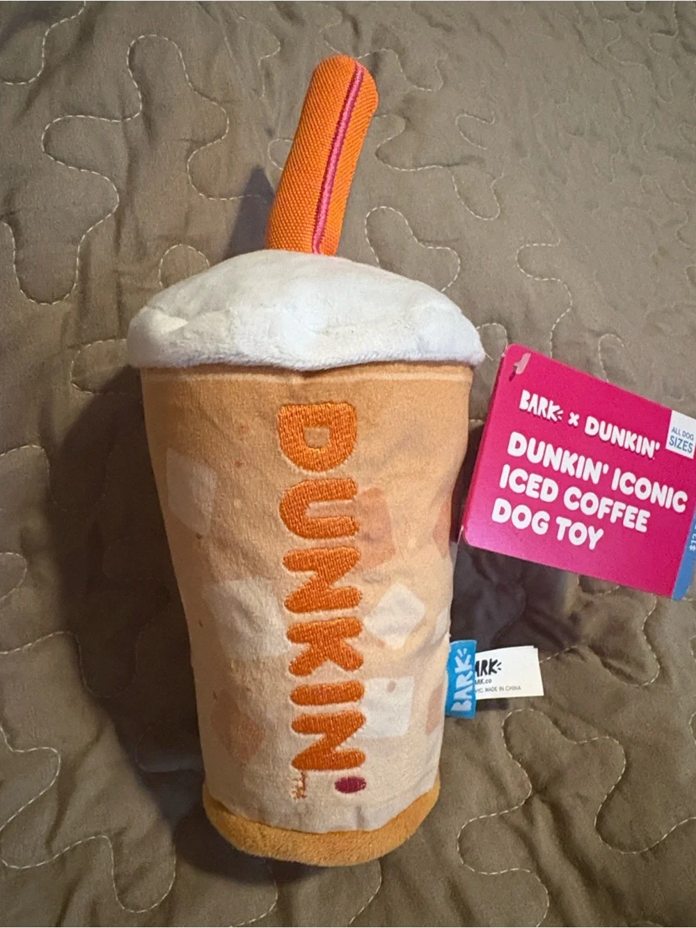 Dunkin Iced Coffee Plush Dog Toy